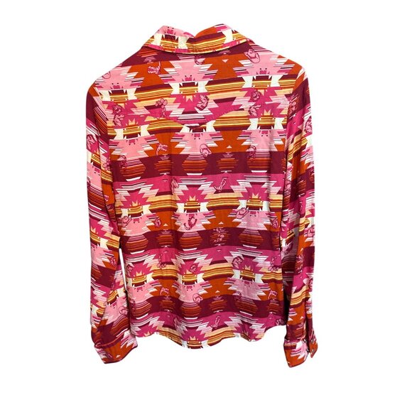 Roper Womens Western Snap Button Shirt Aztec Print Long Sleeve S Cotton Blend Re - Picture 5 of 5